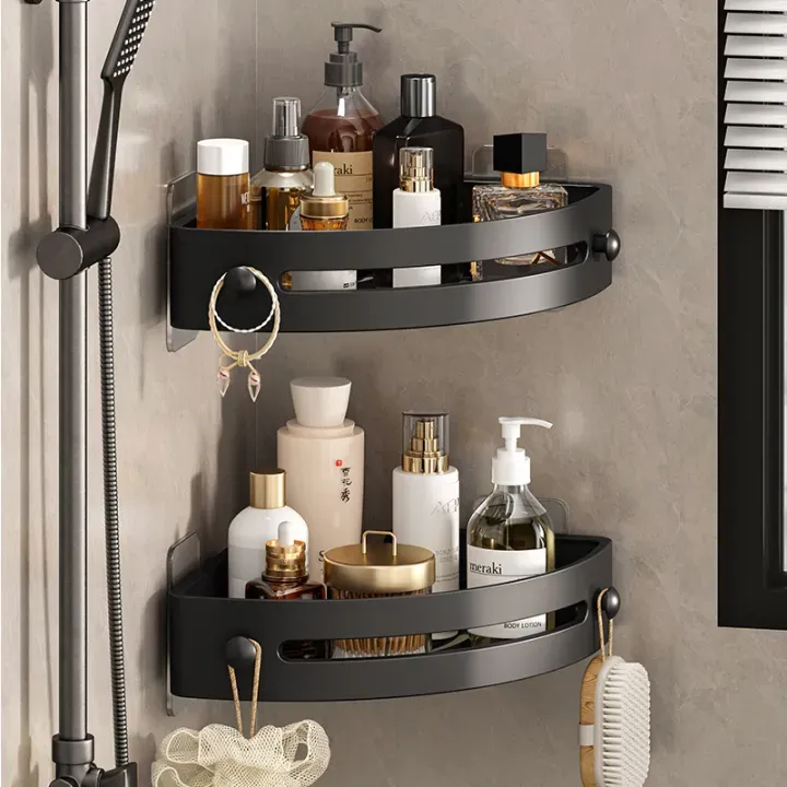 Multifunction Bathroom Storage Rack | Wall Mounted Organizer | No Drill