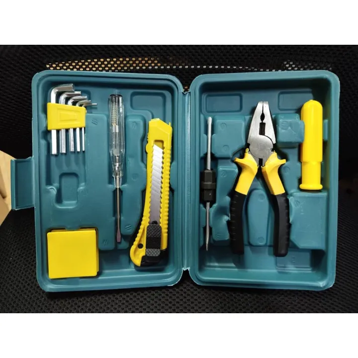 WORKING TOOL 11 PCS TOOLS SET Spanner Sets HAND HOME DIY TOOLBOX KIT COMBINATION CHROME VANADIUM ALLEN WRENCH TEST PEN PLIER SET  HARDWARD REPAIRING TOOLS SCREW DRIVER SET